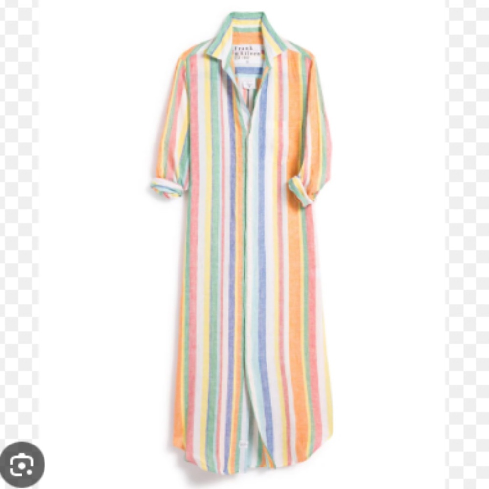 Frank & Eileen Rory Italian Linen Shirtdress Multicolor Stripe S